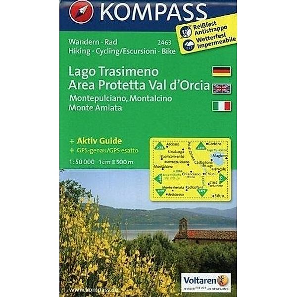 Kompass Karte Lago Trasimeno, Area Protetta Val d' Orcia