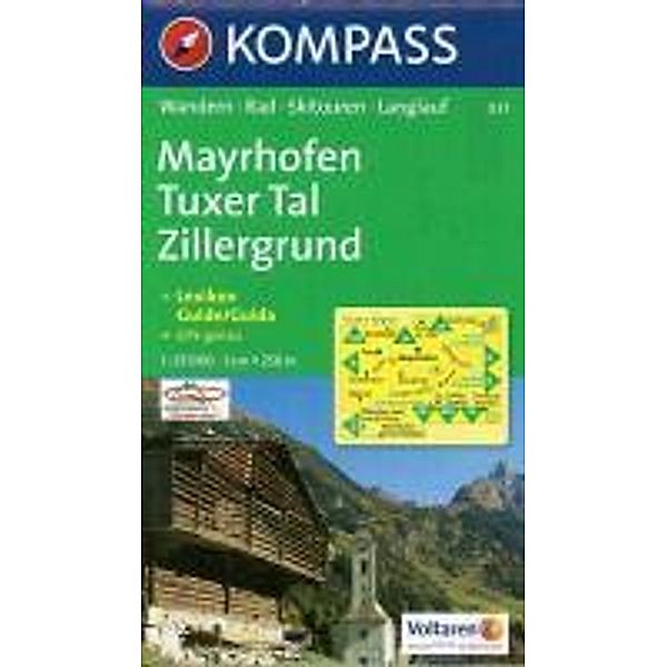 Kompass Karte Mayrhofen, Tuxer Tal, Zillergrund