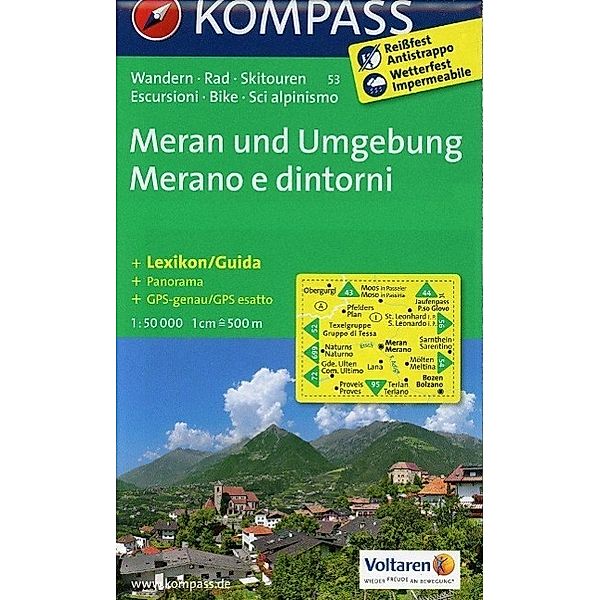 Kompass Karte Meran und Umgebung. Merano e dintorni