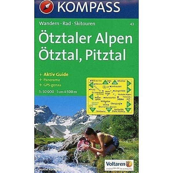 Kompass Karte Ötztaler Alpen, Ötztal, Pitztal