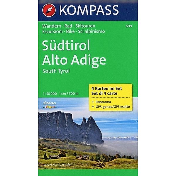 Kompass Karte Südtirol, 4 Bl.. Alto Adige / South Tyrol