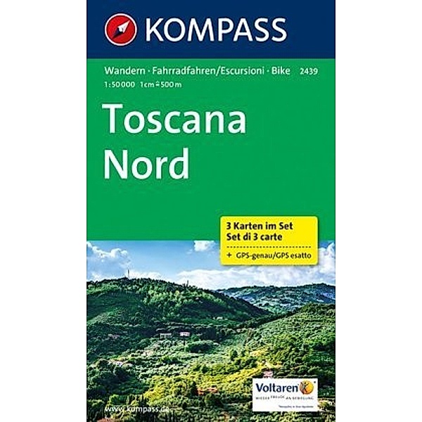 Kompass Karte Toskana Nord, 3 Bl.