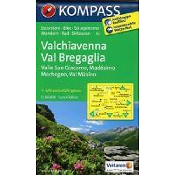Kompass Karte Valchiavenna, Val Bregaglia