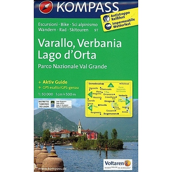 Kompass Karte Varallo, Verbania, Lago d'Orta