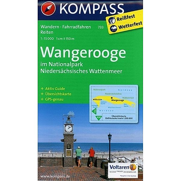 Kompass Karte Wangerooge im Nationalpark Niedersächsisches Wattenmeer