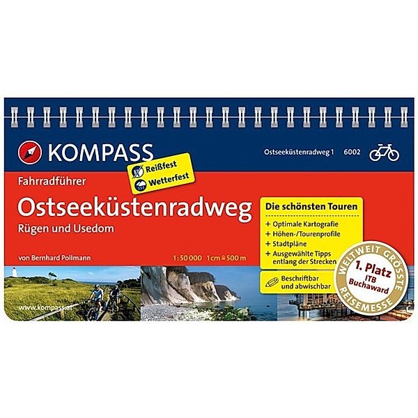 KOMPASS Radführer Ostseeküstenradweg 1 Rügen und Usedom.Bd.1, Bernhard Pollmann