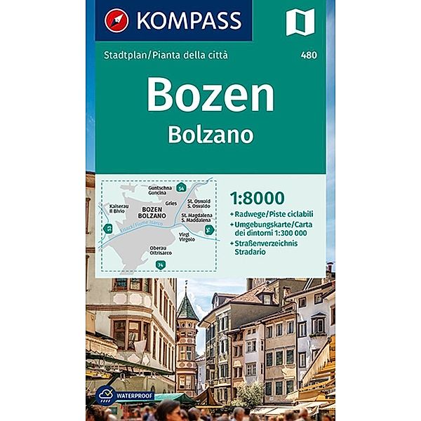 KOMPASS Stadtplan Bozen / Bolzano 1:8.000