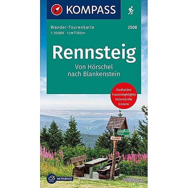 KOMPASS Wander-Tourenkarte Der Rennsteig 1:50.000