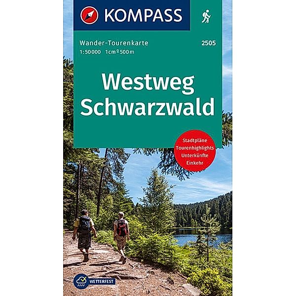 KOMPASS Wander-Tourenkarte Westweg Schwarzwald 1:50.000