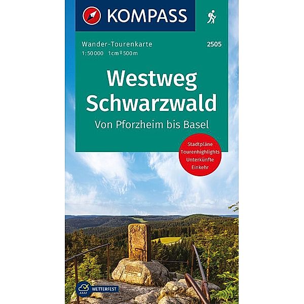 KOMPASS Wander-Tourenkarte Westweg Schwarzwald 1:50.000