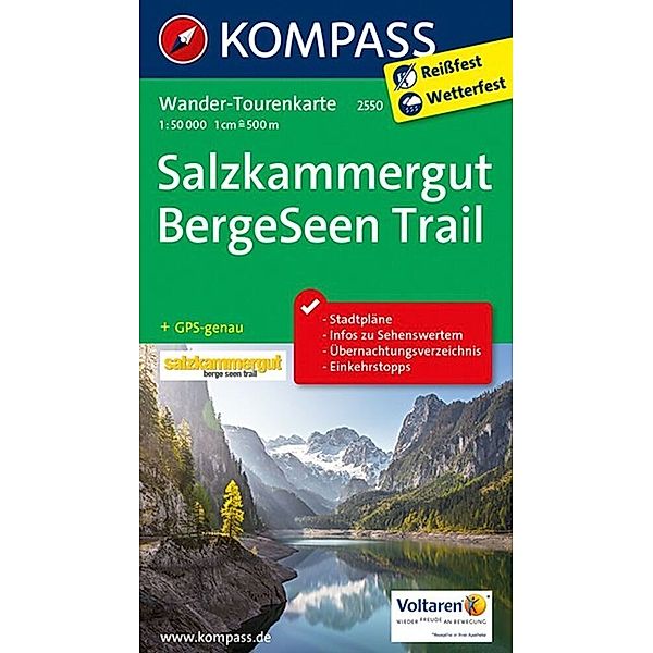 KOMPASS Wander-Tourenkarten 2550 Salzkammergut BergeSeen Trail