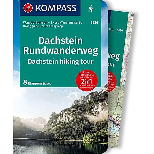 KOMPASS Wanderführer Dachstein-Rundwanderweg, 8 Etappen mit Extra-Tourenkarte, Innsbruck Kompass