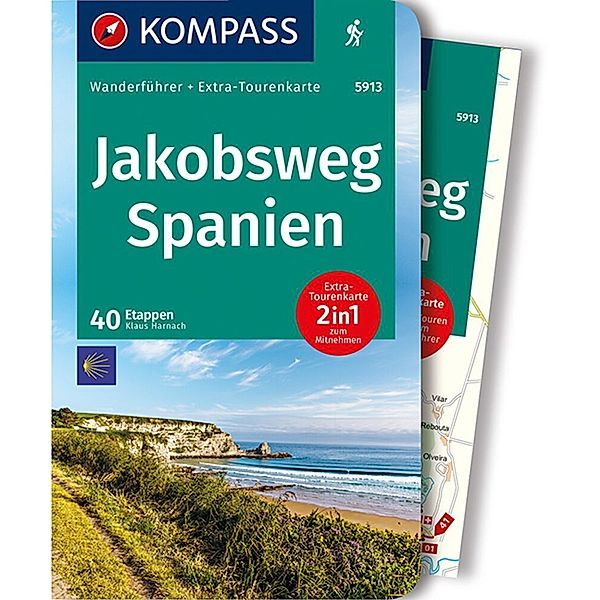 KOMPASS Wanderführer Jakobsweg Spanien, 40 Etappen, Klaus Harnach