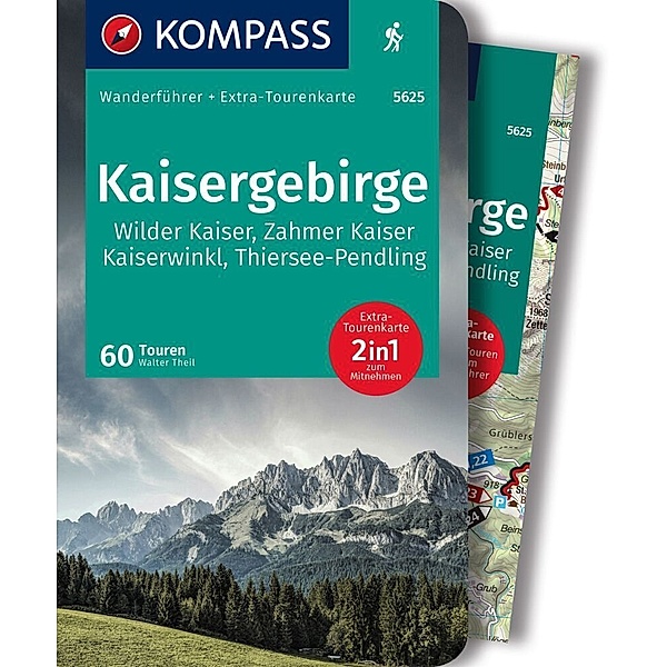 KOMPASS Wanderführer Kaisergebirge, 60 Touren mit Extra-Tourenkarte, Walter Theil