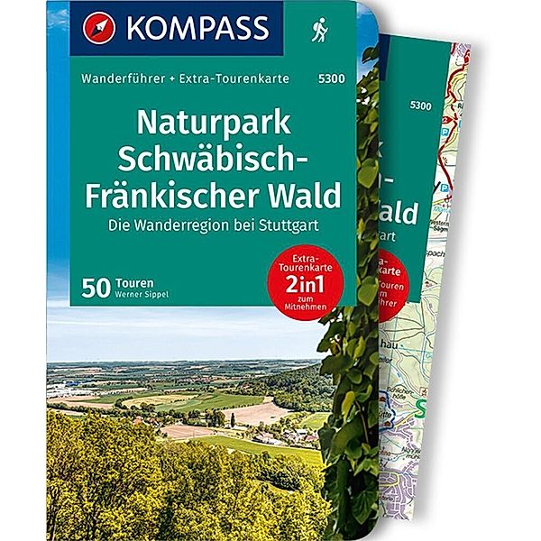 KOMPASS Wanderführer / KOMPASS Wanderführer Naturpark Schwäbisch-Fränkischer Wald, Die Wanderregion bei Stuttgart, 50 Touren, Werner Sippel