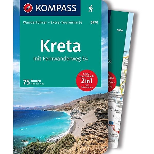 KOMPASS Wanderführer Kreta mit Weitwanderweg E4, 75 Touren mit Extra-Tourenkarte, Michael Will