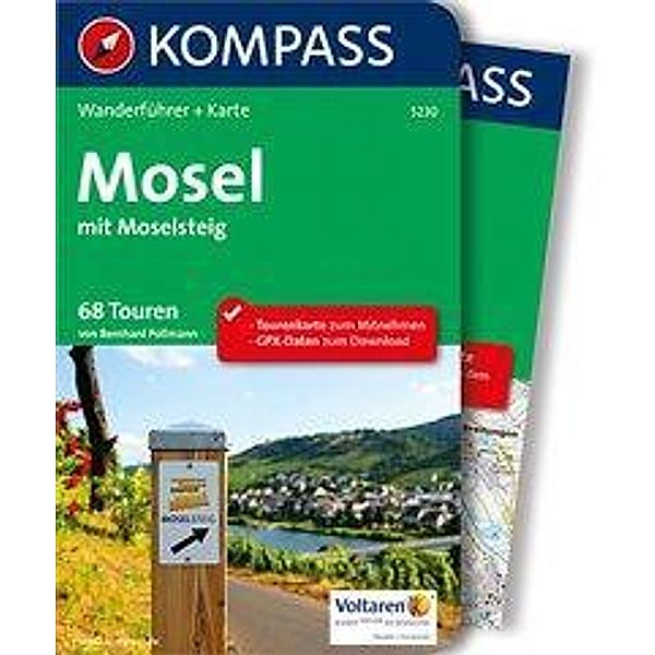 KOMPASS Wanderführer Mosel mit Moselsteig, m. 1 Karte, Bernhard Pollmann