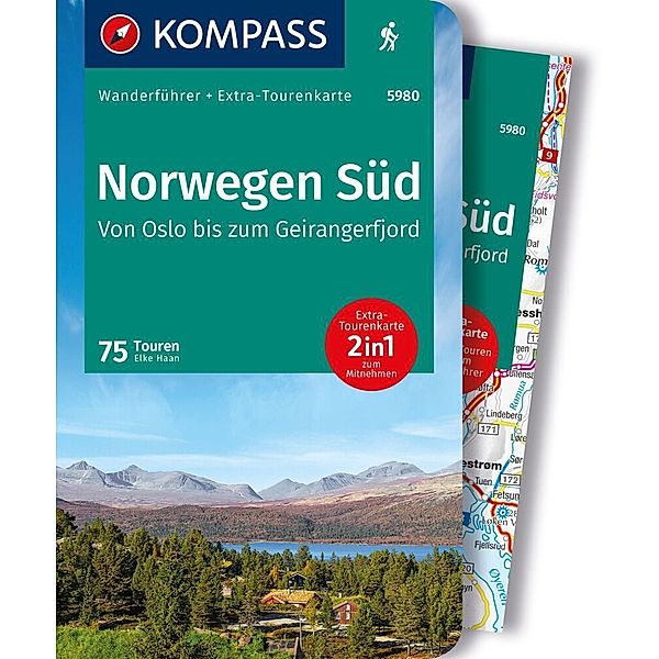 KOMPASS Wanderführer Norwegen Süd, Von Oslo bis zum Geirangerfjord, 75 Touren mit Extra-Tourenkarte