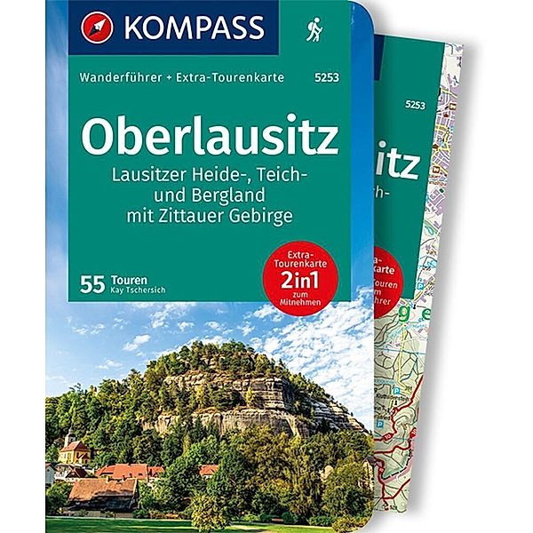 KOMPASS Wanderführer Oberlausitz, Lausitzer Heide-, Teich- und Bergland, mit Zittauer Gebirge, 55 Touren, Kay Tschersich