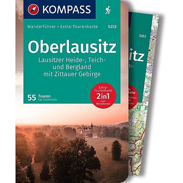 KOMPASS Wanderführer Oberlausitz, Lausitzer Heide-, Teich- und Bergland, mit Zittauer Gebirge, 55 Touren mit Extra-Tourenkarte, Kay Tschersich