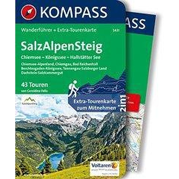 Kompass Wanderführer SalzAlpenSteig, Chiemsee, Königssee, Hallstätter See, m. 1 Karte, Geraldine Fella