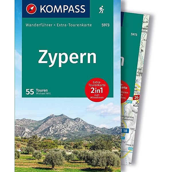 KOMPASS Wanderführer Zypern, 55 Touren mit Extra-Tourenkarte