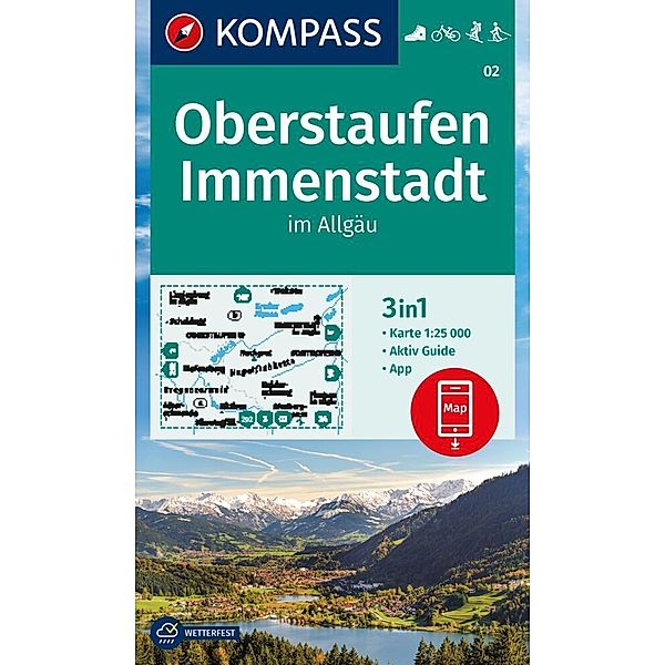 KOMPASS Wanderkarte 02 Oberstaufen, Immenstadt im Allgäu 1:25.000