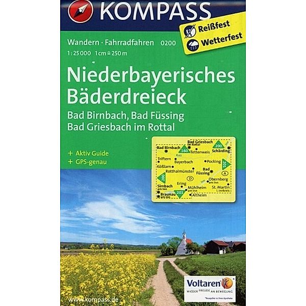 KOMPASS Wanderkarte 0200 Niederbayerisches Bäderdreieck