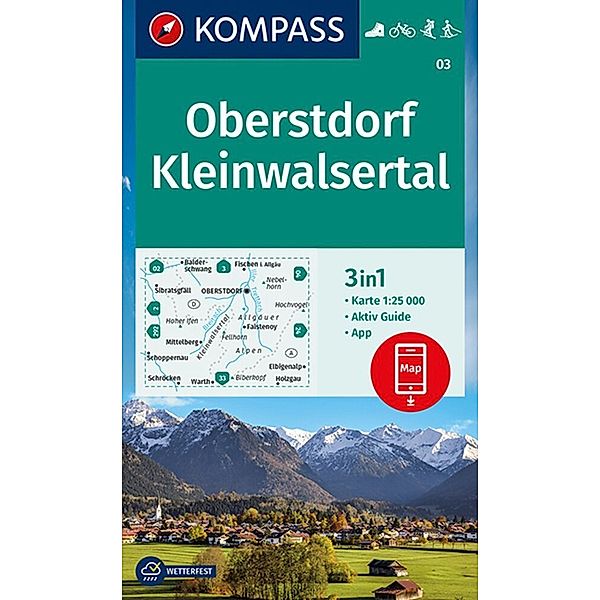 KOMPASS Wanderkarte 03 Oberstdorf, Kleinwalsertal 1:25.000