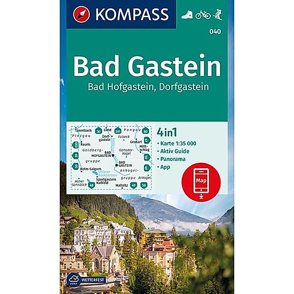 KOMPASS Wanderkarte 040 Bad Gastein, Bad Hofgastein, Dorfgastein