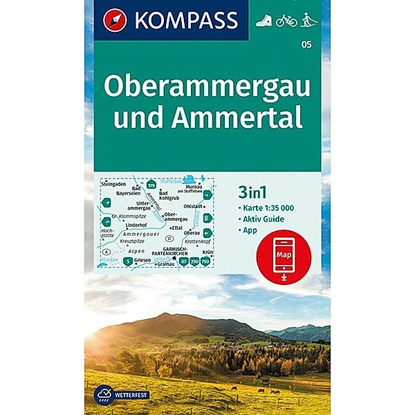 KOMPASS Wanderkarte 05 Oberammergau und Ammertal 1:35.000