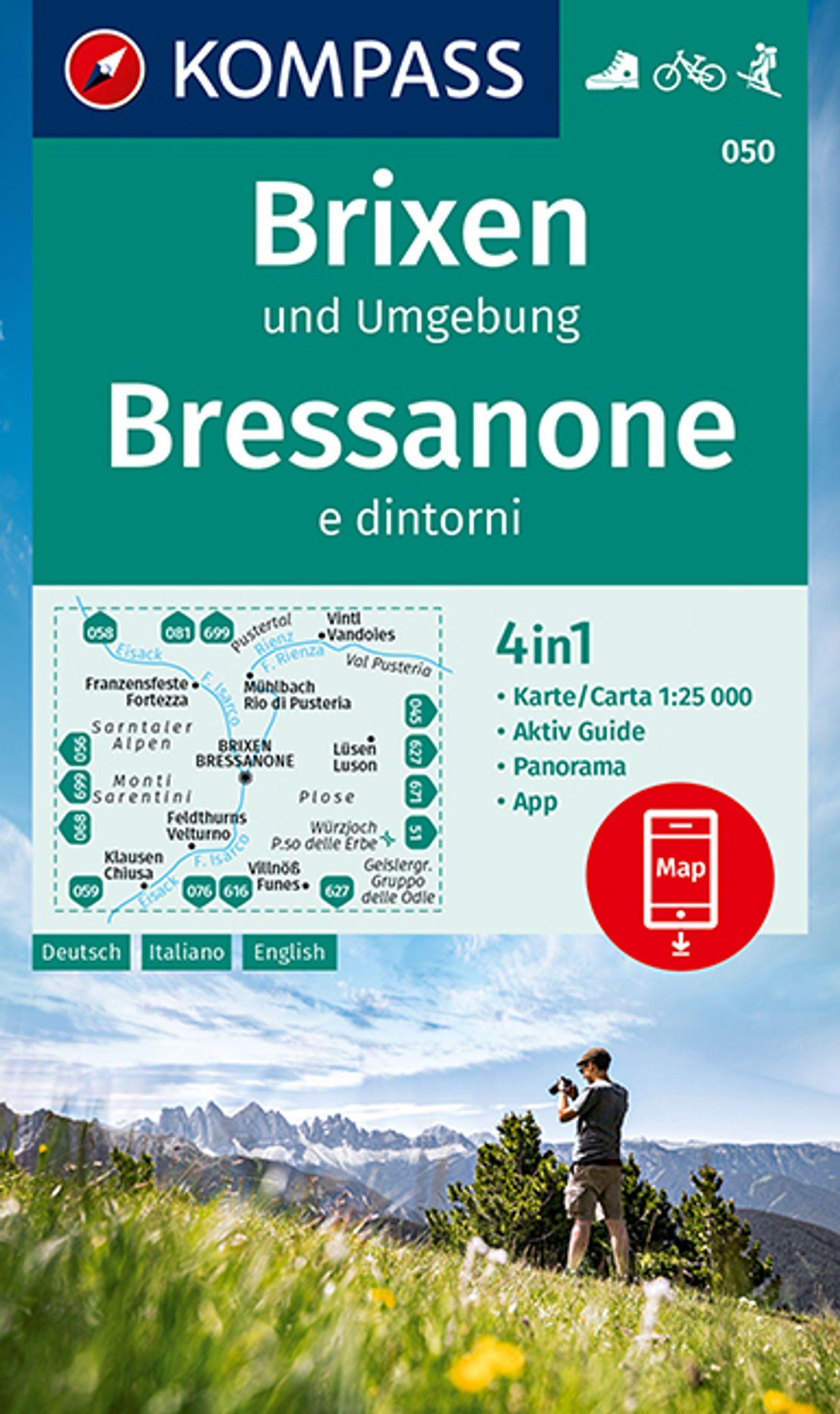 KOMPASS Wanderkarte 050 Brixen und Umgebung, Bressanone e dintorni 1:25.000  Buch versandkostenfrei bei Weltbild.at bestellen