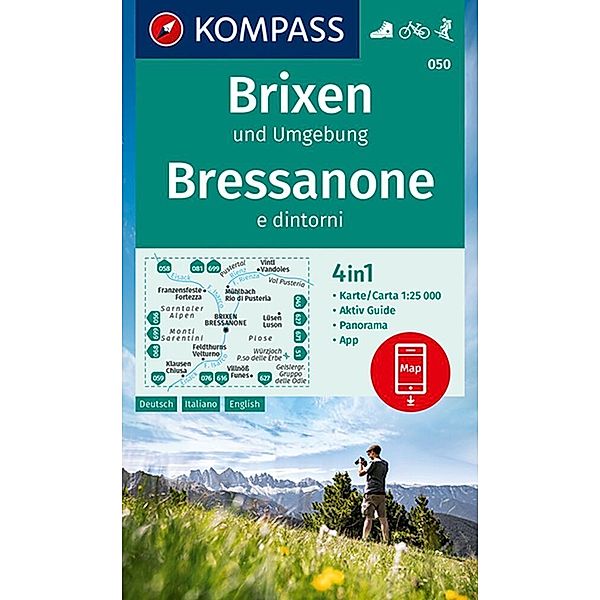 KOMPASS Wanderkarte 050 Brixen und Umgebung, Bressanone e dintorni 1:25.000