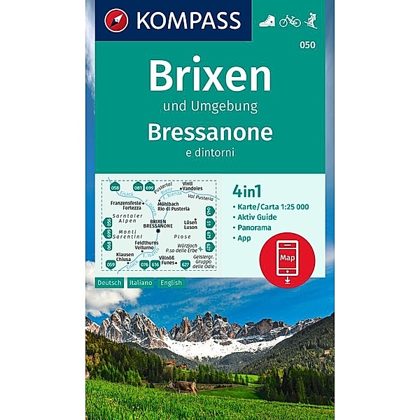 KOMPASS Wanderkarte 050 Brixen und Umgebung / Bressanone e dintorni 1:25.000