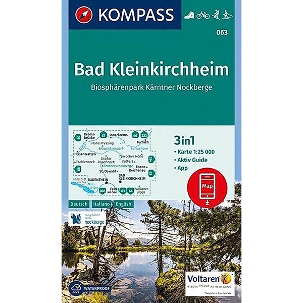 KOMPASS Wanderkarte 063 Bad Kleinkirchheim, Biosphärenpark Kärntner Nockberge