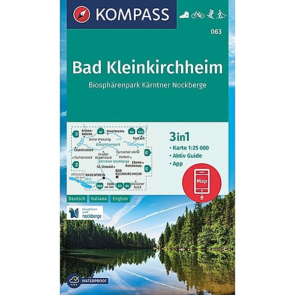 KOMPASS Wanderkarte 063 Bad Kleinkirchheim, Biosphärenpark Kärntner Nockberge 1:25.000
