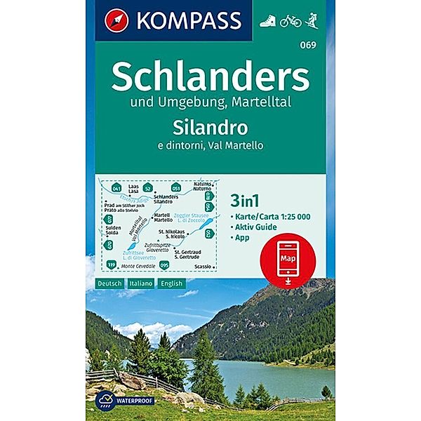 KOMPASS Wanderkarte 069 Schlanders und Umgebung, Martelltal,Silandro e dintorni, Val Martello 1:25.000