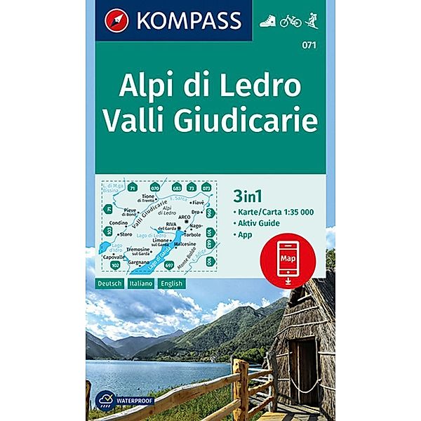 KOMPASS Wanderkarte 071 Alpi di Ledro, Valli Giudicarie 1:35.000