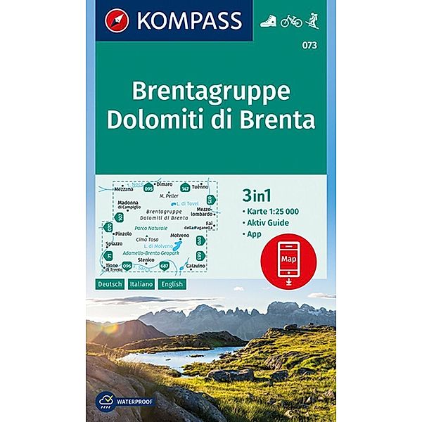 KOMPASS Wanderkarte 073 Brentagruppe, Dolomiti di Brenta 1:25.000