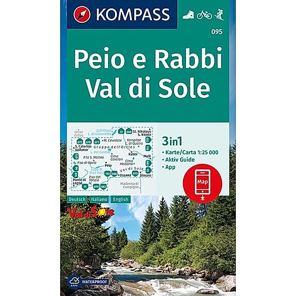 KOMPASS Wanderkarte 095 Peio e Rabbi, Val di Sole 1:25.000