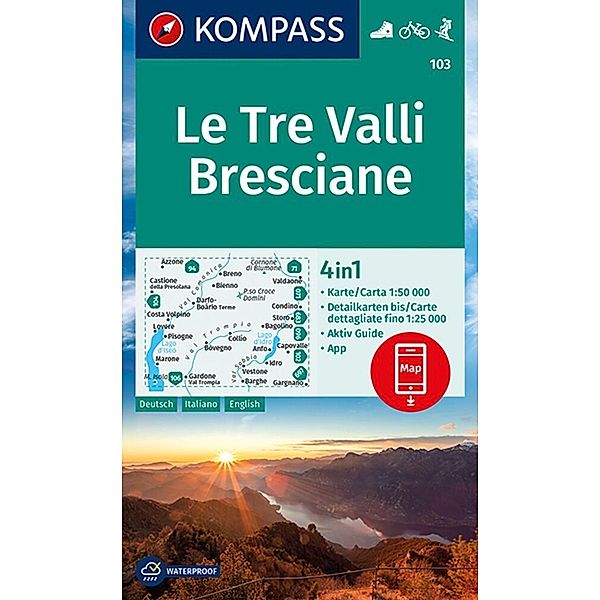 KOMPASS Wanderkarte 103 Le Tre Valli Bresciane 1:50.000