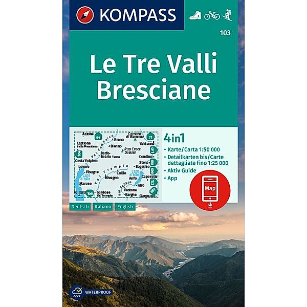 KOMPASS Wanderkarte 103 Le Tre Valli Bresciane 1:50.000