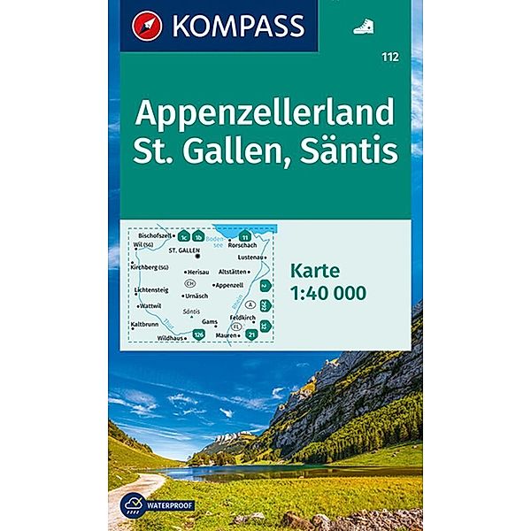 KOMPASS Wanderkarte 112 Appenzellerland, St. Gallen, Säntis 1:40.000