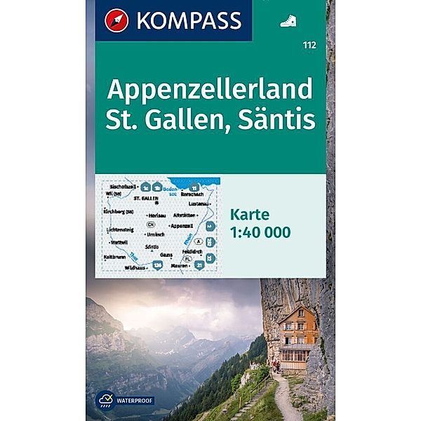 KOMPASS Wanderkarte 112 Appenzellerland, St. Gallen, Säntis 1:40.000