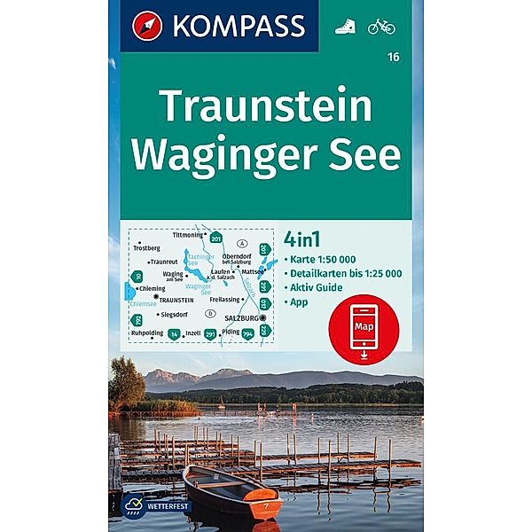 KOMPASS Wanderkarte 16 Traunstein, Waginger See 1:50.000