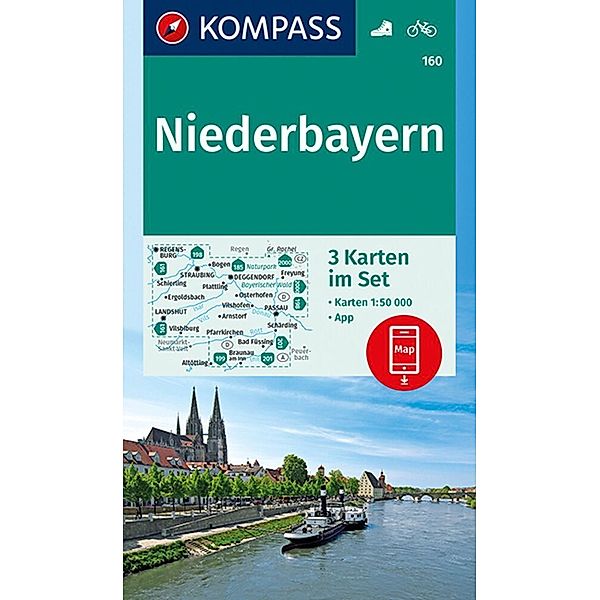 KOMPASS Wanderkarte 160 Niederbayern