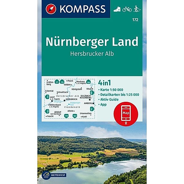 KOMPASS Wanderkarte 172 Nürnberger Land, Hersbrucker Alb 1:50.000