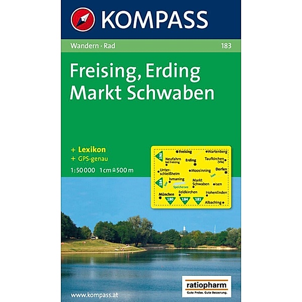 KOMPASS Wanderkarte 183 Freising - Erding - Markt Schwaben 1:50.000