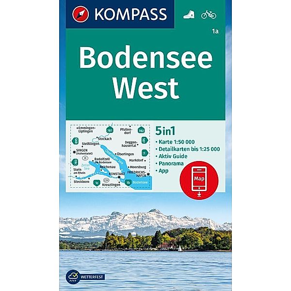 KOMPASS Wanderkarte / 1a / KOMPASS Wanderkarte 1a Bodensee West 1:50.000