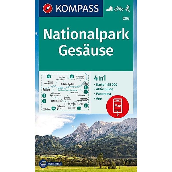 KOMPASS Wanderkarte 206 Nationalpark Gesäuse 1:25.000